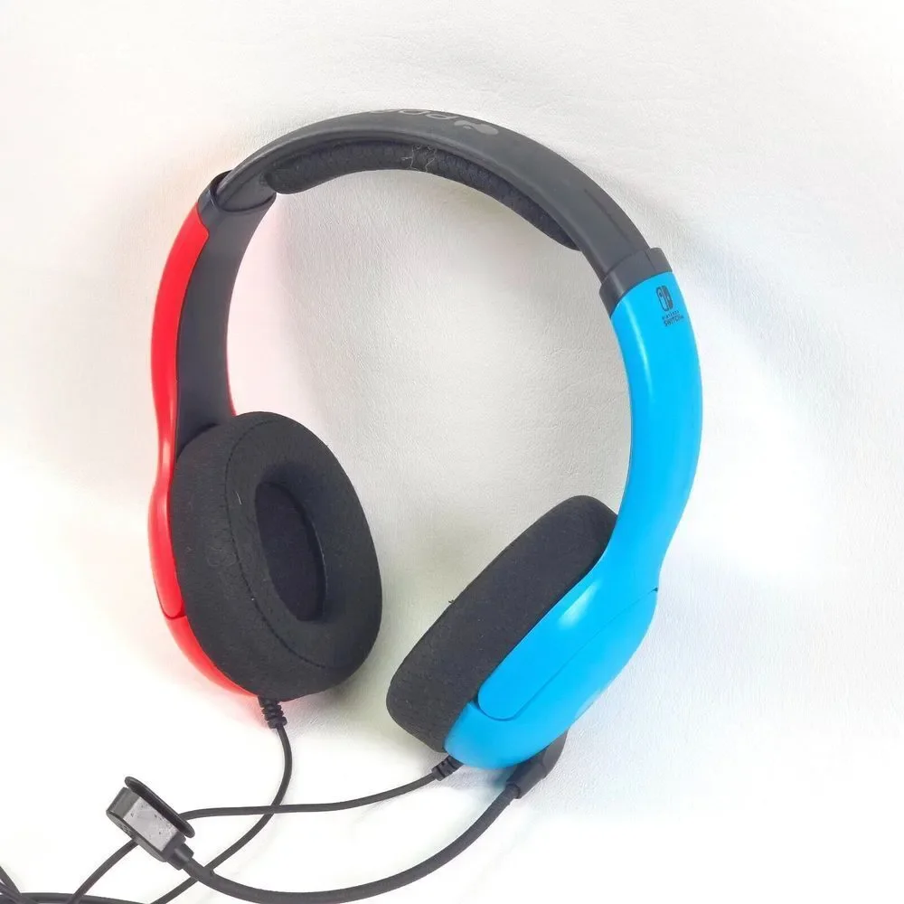 Nintendo Switch PDP AirLite Wired Gaming Headset Blue Red Black Over the Ear EUC
